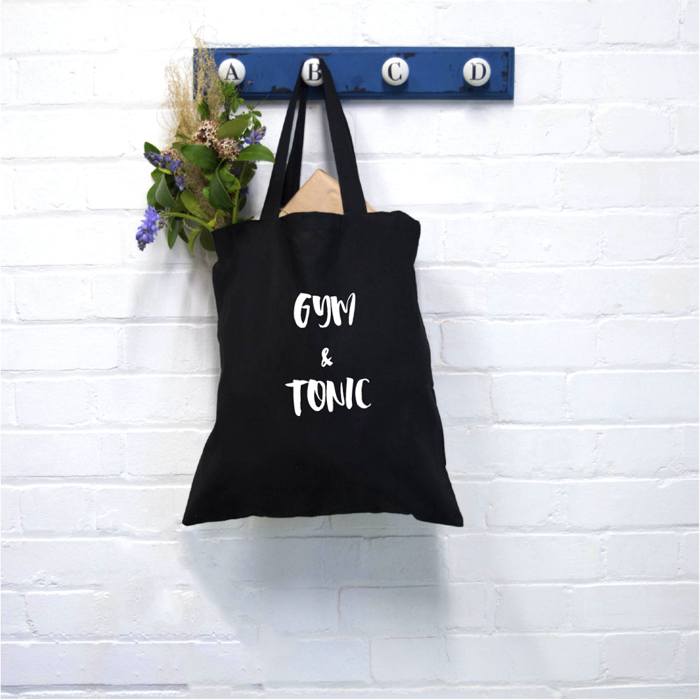 Gym Text Tote Bag - Perfect  Gift For Any Occasion - White + Black