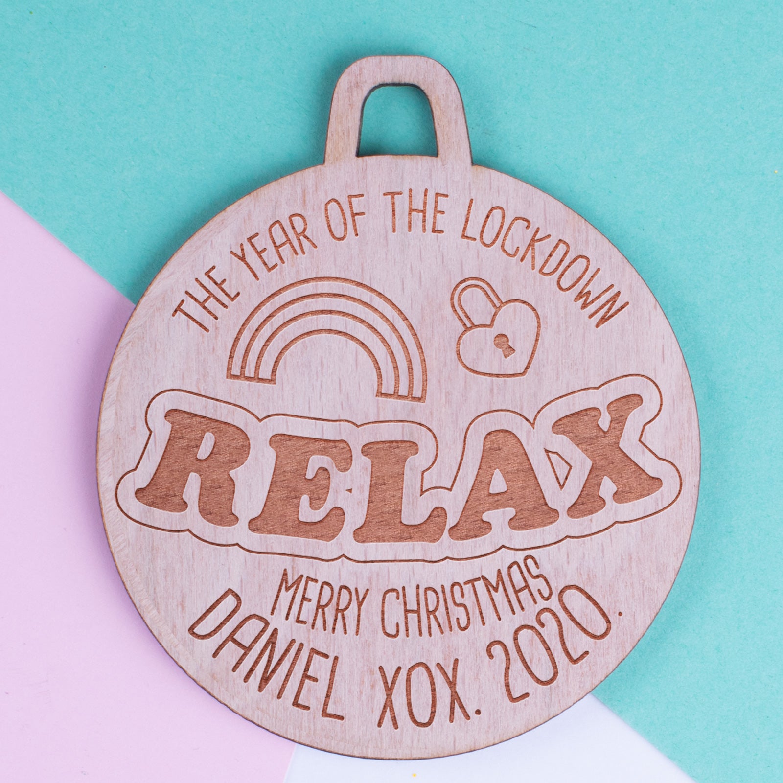 Personalised Christmas Lockdown Ornaments - Pack of Two #102