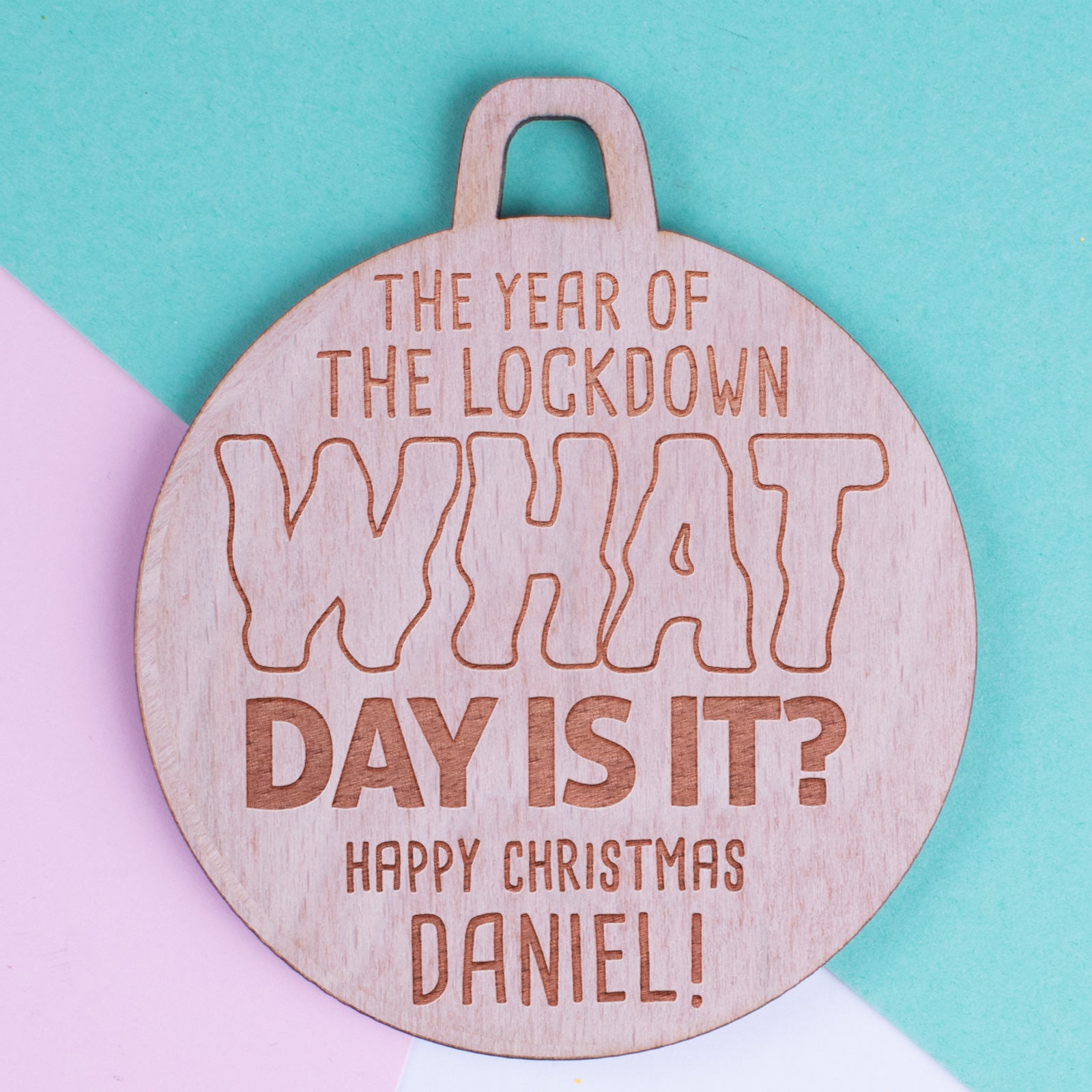 Personalised Christmas Lockdown Ornaments - Pack of Two #118