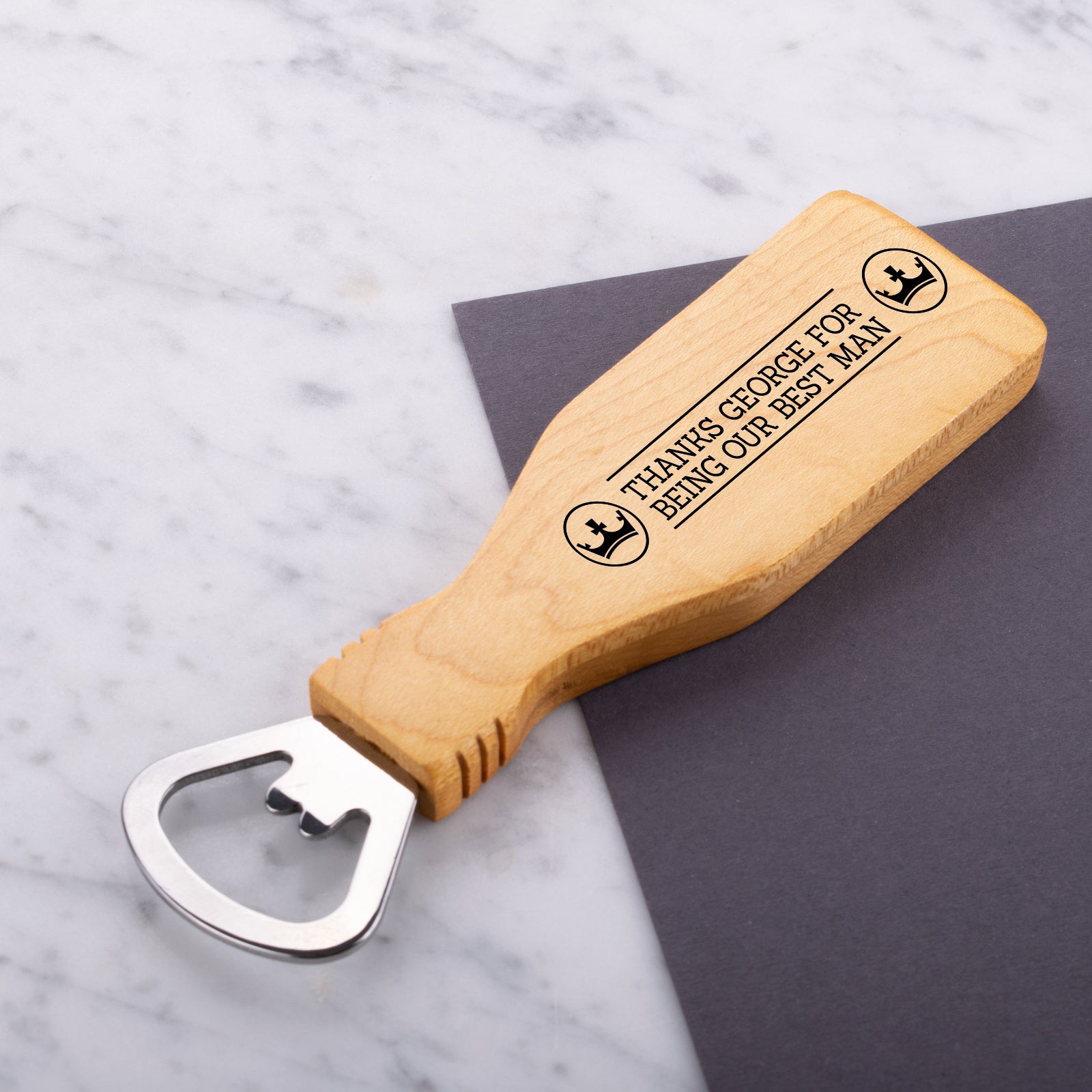 Personalised Engraved Magnetic Wooden Bottle Opener - Open It!