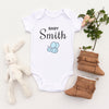 Personalised White Baby Body Suit Grow Vest - Blue Bee